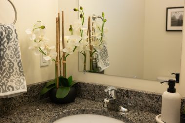 Half Bathroom of a 3 Bedroom Unit in the Hidden Oak Community, a high-end townhouse community by Socha Companies in Manchester NH